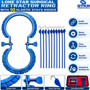 Anillo Retractor Quirúrgico Lone Star con 10 Ganchos Elásticos, Instrumento Veterinario Ortopédico - Product Image 1