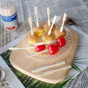 Forchettine da cocktail e antipasti in bambù da 3,5 pollici, mini forchette e stuzzicadenti per cocktail e antipasti - Product Image 2