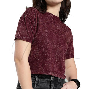 Best Selling 100% Cotton Made <b>Crop</b> <b>Top</b> for Women Wholesale High Quality Summer Acid Wash Women <b>Crop</b> <b>Top</b> - Product Image 2