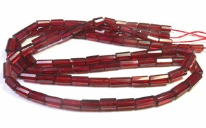 Hermosas Gemas Naturales de Granate de Alta Calidad en Forma de Tubo, Cuentas de 17 Pulgadas, 7-10 mm, Facetadas, Delgadas, Largas, Perforadas al Centro, de Mozambique - Product Image 6