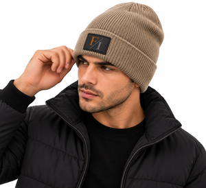 Gorro de Punto Acanalado con Logotipo Personalizado al por Mayor, con Parche de Cuero Grabado, Puño Plegado, Gorro Cálido de Invierno, Unisex, Estilo Urbano, OEM - Product Image 6