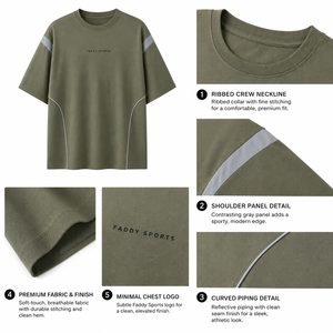 เสื้อยืดโอเวอร์ไซส์ผู้ชายคุณภาพสูง สไตล์สตรีทแวร์ ฮิปฮอป ทรงหลวม ผ้าฝ้าย พิมพ์ลายกราฟิกแถบสะท้อนแสง เสื้อยืดกีฬา - Product Image 6