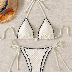 Women's Printed <b>Bikini</b> <b>Set</b> 2 Piece High Waisted Swimsuit 100 Polyester Stylish Beachwear Summer Vacation Swimwear - Product Image 2