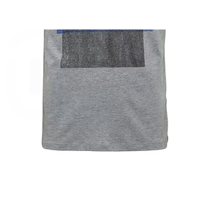 Camiseta de Manga Corta Gris para Hombre, con Estampado Sólido, Cuello Redondo, Corte Regular, Informal, Tejida, 100% Algodón - Product Image 6