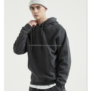 Unisex 100% algodón francés Terry sudaderas con capucha de gran tamaño 320Gsm logotipo personalizado bordado manta para hombres primavera temporada con capucha sólida - Product Image 1