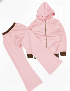 Survêtement à capuche unisexe en coton épais 100 % avec logo personnalisé, imprimé délavé à l'acide et strass, qualité supérieure, style streetwear automne - Product Image 5