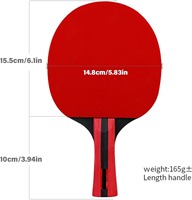 Raquette de tennis de table professionnelle de haute qualité en fibre de carbone et plastique avec lame en bois durable et poignée confortable