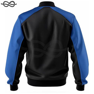 Customised Men's Polyester Breathable Mandarin Collar Varsity Jacket Fashionable Loose Casual Letterman Patch Baseball <b>Coat</b> - Product Image 6