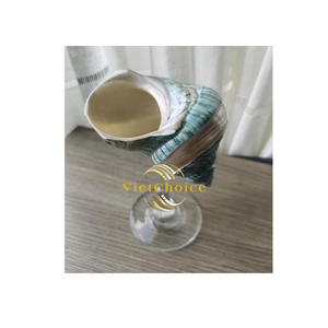 Verre à champagne Vietchoice, coupe à cocktail de luxe faite à la main avec tige en coquillage naturel, pour fête sur le thème de la plage ou décoration intérieure - Product Image 1