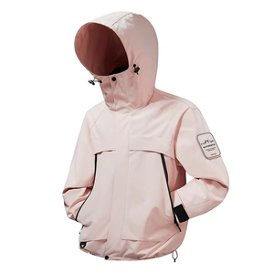 Veste à capuche imperméable noire pour homme, manches longues avec patch logo sur la manche gauche, vêtements d'extérieur pour l'hiver - Product Image 6