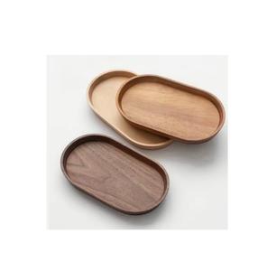 Platos Redondos de Madera de Acacia, Bandeja Redonda de Madera para Sándwiches, Platos para Aperitivos y Postres, Fácil de Limpiar, Ligeros - Product Image 2