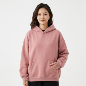 Sudadera con capucha rosa para hombre y mujer, informal, de color liso, de forro polar, con bolsillo canguro, top unisex de otoño - Product Image 6