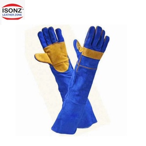 ISONZ <b>Leather</b> Cowhide <b>Leather</b> Welding <b>Gloves</b> for <b>Men</b> Heat Resistant TIG Safety <b>Gloves</b> EN388/CE Certified Full Thumb - Product Image 2