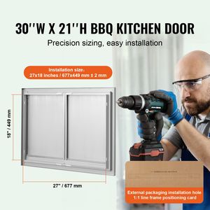 Porta di Accesso BBQ a Incasso in Acciaio Inox 30W X 21H Pollici per Cucina Esterna, Accessori per Mobili a Muro - Product Image 2