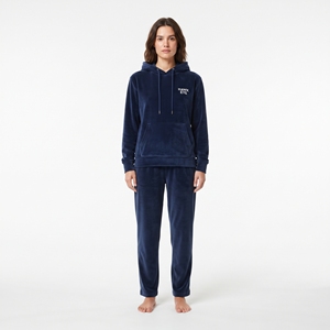 Wholesale Women's Winter Velvet Sweatsuit Hooded Pullover Sweatshirt Pants Casual Solid Two Piece <b>Velour</b> <b>Lounge</b> <b>Set</b> Tracksuit - Product Image 1