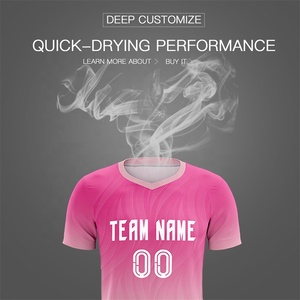 Ensemble complet d'uniformes de <span class=keywords><strong>football</strong></span> personnalisés imprimés numériquement 2024, 100 % polyester, couleur dégradée, col en V, unisexe, adulte - Product Image 4