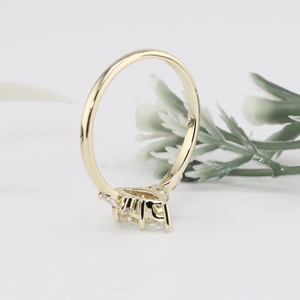 Marquise Cut Simulated Lab Grown Diamond Gold Engagement <b>Ring</b> Classic Cluster Accent <b>Plain</b> Wedding Band Party Women - Product Image 4