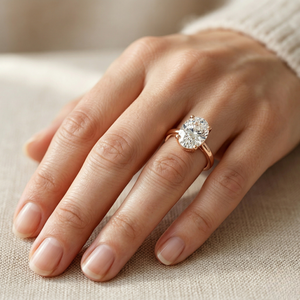 Anillo de Compromiso y Boda Clásico con Moissanita Ovalada de 3CT, Chapado en Rodio, Plata de Ley 925, Piedra Única para Mujer - Product Image 4