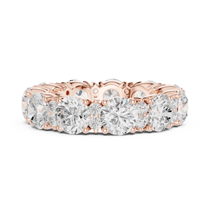 Anillo de Eternidad con Diamantes de Corte Redondo en Oro Rosa para Mujer, Joyería de Lujo para Bodas y Aniversarios - Product Image 4