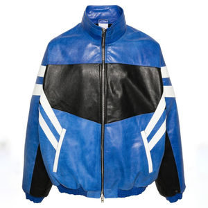 แจ็คเก็ตหนังคุณภาพสูงสำหรับผู้ชาย รุ่นปี 2026 OEM แบบซิป ทรงโอเวอร์ไซส์ กันน้ำ สไตล์สตรีทแวร์ - Product Image 1