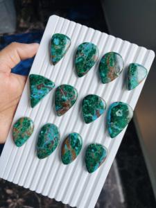 Crisocola de Calidad Grado AAA, Cabujón de Crisocola Hecho a Mano, Gema Suelta de Crisocola Pulida y Lisa para la Fabricación de Joyas - Product Image 2