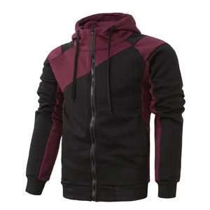 Sudadera con capucha de forro polar para hombre, de alta calidad, con cremallera y bloques de color, con logotipo personalizado, precio mayorista, para invierno - Product Image 5