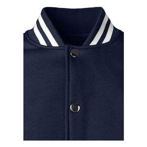 Veste universitaire marine et blanche pour homme, style preppy, coupe classique, fermeture boutonnée, couleur unie, col rabattu, pour l'automne - Product Image 3