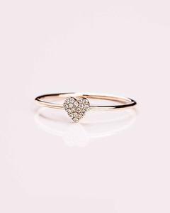 Anillo de Compromiso con Micro Pavé de Circonita Cúbica en Forma de Corazón Chapado en Oro Rosa, Joyería Romántica de Moda para Mujer - Product Image 1