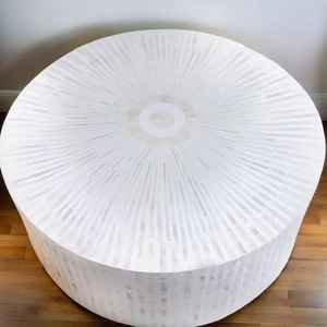 Mesa de Centro Artesanal con Incrustaciones de Madreperla, Mesa Decorativa Estilo Boho para Hogar, Hotel, Oficina, Casa de Campo, de Proveedor Indio - Product Image 6