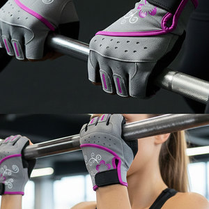 Women's Half Finger Gloves For Fitness Training Cross Fit <b>Dumbbells</b> Exercise Gym Activities Non Slip Palm Grip Custom Logo Glove - Product Image 4