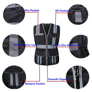 Nuevo chaleco de seguridad para mujer, a la moda, para trabajo en exteriores, construcción, seguridad, con bolsillos, precio al por mayor, chaleco de protección. - Product Image 4