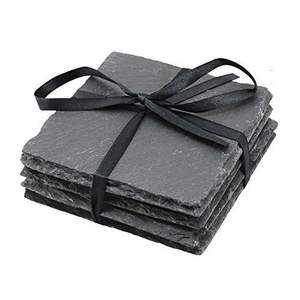 Sous-verres personnalisables en ardoise naturelle écologique noire, design sur mesure, pour la maison, les mariages et les cadeaux. - Product Image 4