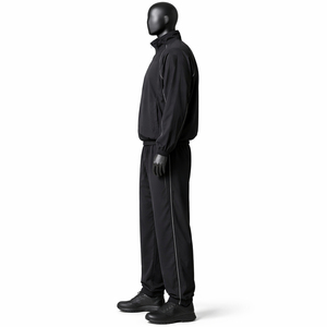 Ensemble de survêtement coupe-vent décontracté noir réfléchissant avec logo personnalisé, respirant et léger, 100 % nylon, OEM - Product Image 3