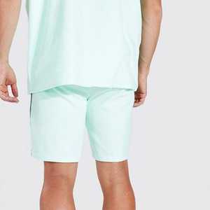 Conjunto de Camiseta y Pantalones Cortos de Algodón Verde Menta para Hombre, Color Sólido, Transpirable, Ropa Casual de Verano, Tejido de Punto - Product Image 3