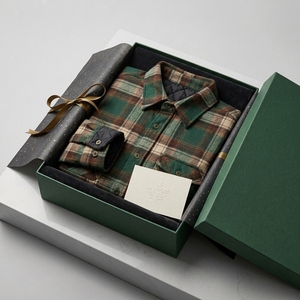 Men's Plaid <b>Flannel</b> Shirt <b>Jacket</b> With Polyester Lining Turn-down Collar Button Closure Winter Workwear Style <b>Flannel</b> <b>Jacket</b> - Product Image 6