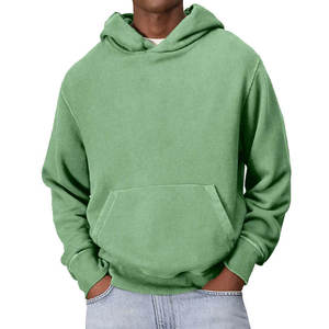 Sweat-shirt à capuche uni pour homme, coupe classique, en molleton de coton, décontracté, avec poche avant, pour l'automne - Product Image 5