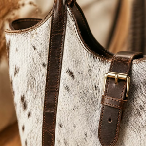 Bolso Tote Clásico de Cuero con Pelo, de Cuero Genuino, Estilo Vintage, Gran Capacidad, Portátil, para Llevar al Hombro - Product Image 4