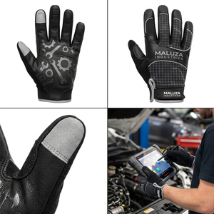 Anti Slip Padded Palm Mechanic Work <b>Gloves</b> Heavy Duty Flexible Touchscreen <b>Moisture</b>-Wicking Latex-Free Polyester <b>Gloves</b> - Product Image 4