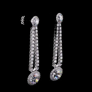 Boucles d'oreilles pendantes halo en or 14 carats avec diamants de laboratoire jaunes vifs fantaisie multi-formes 3 carats, bijoux élégants et tendance pour femmes, parfaits pour les mariages - Product Image 5