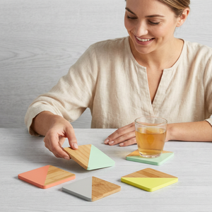 Handmade Resin Inlay Wood & Resin Coasters-Customizable Size & Color Modern Luxury Square Eco-Friendly Home <b>Decor</b> Collection - Product Image 1