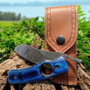 มีดพับคุณภาพสูงขายดีที่สุด มีดพกพาสำหรับตั้งแคมป์ ผลิตจากเหล็กดามัสกัสคุณภาพสูง พร้อมด้ามไม้ - Product Image 3