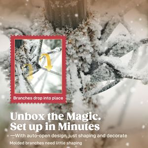 Albero di Natale Artificiale in Abete da 2,7 m con Rami Ghiacciati, Facile da Montare, Albero Natalizio con Cerniere dall'Aspetto Realistico - Product Image 6