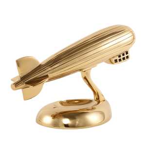 Sculpture d'airship Art Déco L 15,88 x L 1,91 x H 6,35 cm, 32 cm, plaqué or, décoration de table, figurine d'art pour salon - Product Image 2