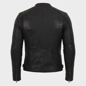 Leather Cafe Racer Motorcycle <b>Jacket</b>, Handmade Slim Fit Biker Coat, Genuine Leather Rider Outerwear, Vintage <b>Racing</b> Style Gift - Product Image 2