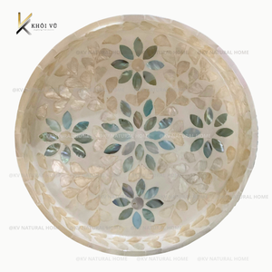 White Mother Pearl Portable Wholesale Food Presentation Decor Eco-Friendly Custom OEM ODM Durable Luxury Elegant Handmade Wooden - Product Image 4