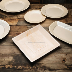 Placa de hoja de palma de Areca cuadrada de 10 pulgadas ecológica biodegradable compostable desechable ISO 8000 certificado para acampar - Product Image 2