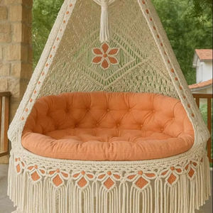 macrame <b>swing</b> chair,hanging macrame chair, boho macrame <b>hammock</b>, handmade hanging chair, Indoor - Product Image 1