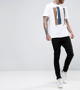 Camiseta Blanca de Manga Corta para Hombre con Estampado Geométrico, Cuello Redondo, Corte Regular, Estilo Casual, 100% Algodón Jersey - Product Image 4