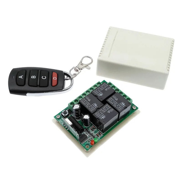 2 Way 4 Way Wireless Remote Control Switch FZ-4 433MHz DC 12V Plastic Waterproof Relay Receiver Module RF 4NO+4NC Household