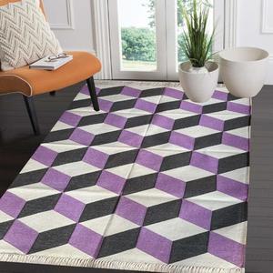 Lujosas alfombras decorativas de algodón Dhurrie para suelo 006 Set para dormitorio y cocina para decoración del hogar y la Oficina - Product Image 1